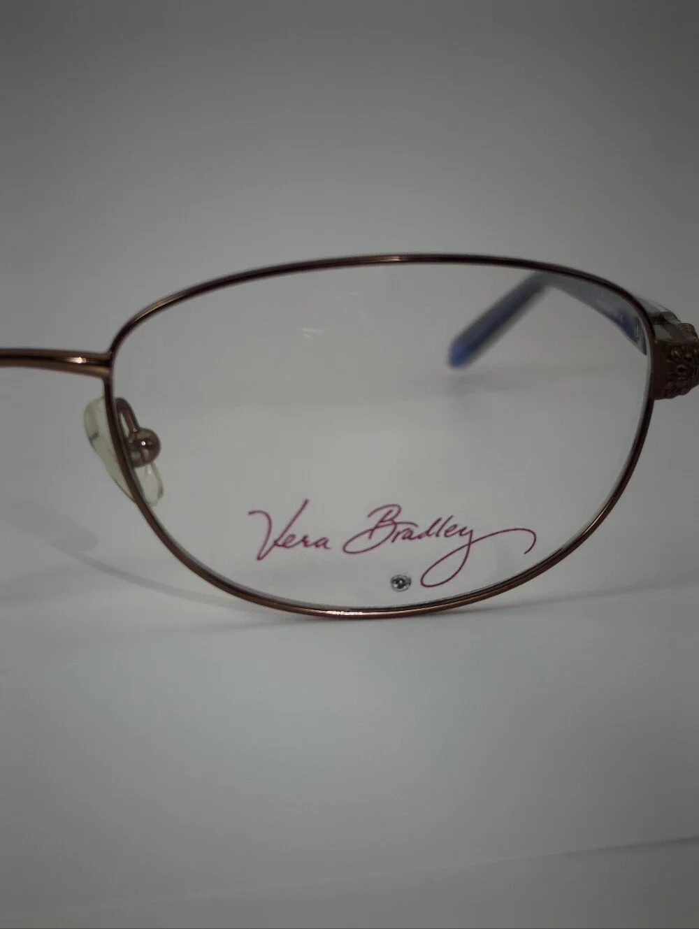 Vera Bradley Penelope. Oval Metal Eyeglasses in African Violet.